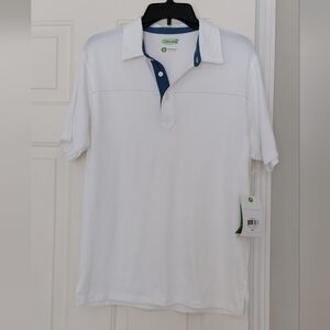 Cariloha Bamboo Fit Lightweight Moisture Wicking White NWT Men Polo Shirt Medium